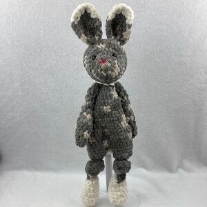 Hand Crafted Crochet  Knotted Lovey’s Rye Rabbit Plush Stuffed Animal Toy 20”